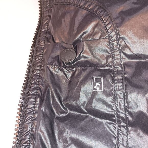 Calvin Klein Women Performance Down Puffer Vest Sweater Back Faux Fur Collar Med - Picture 9 of 9